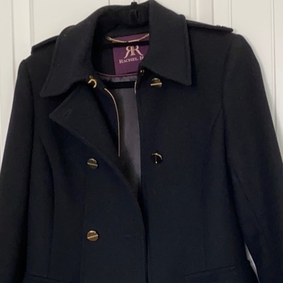 Designer Classic tailored pea coat Wool Trench Coat - Picture 2 of 13
